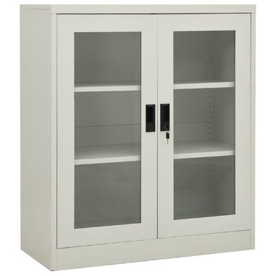 vidaXL Büroschrank mit Pflanzkasten Hellgrau 90x40x128 cm Stahl