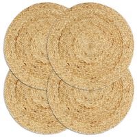 vidaXL Tischsets 4 Stk. Natur 38 cm Rund Jute