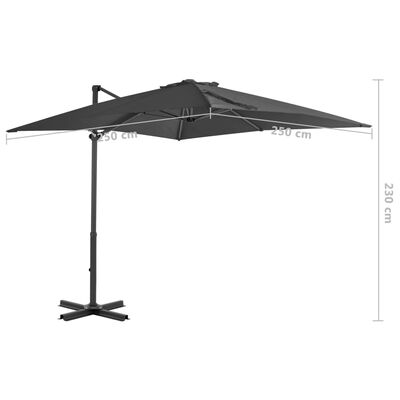 vidaXL Ampelschirm mit Aluminium-Mast 250x250 cm Anthrazit