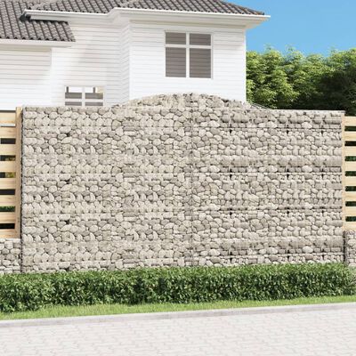 vidaXL Gabionen mit Hochbogen 25Stk. 400x30x220/240cm Verzinktes Eisen