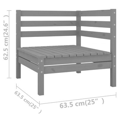 vidaXL 6-tlg. Garten-Lounge-Set Grau Massivholz Kiefer