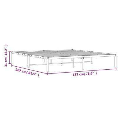 vidaXL Bettgestell Metall Weiß 180x200 cm