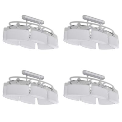 vidaXL Deckenlampe mit ellipsenförmigen Glasschirmen 4 Stk. E14