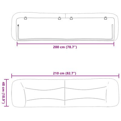 vidaXL Kopfteil-Kissen Braun 200 cm Kunstleder