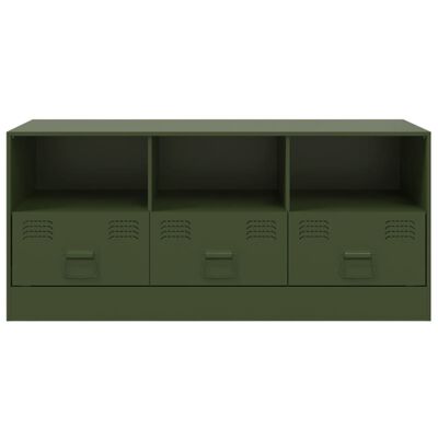 vidaXL TV-Schrank Olivgrün 99x39x44 cm Stahl