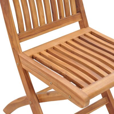 vidaXL Klappbare Gartenstühle mit Kissen 4 Stk. Massivholz Teak