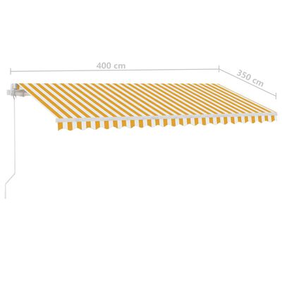 vidaXL Standmarkise Manuell Einziehbar 400x350 cm Gelb/Weiß