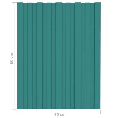 vidaXL Dachpaneele 12 Stk. Verzinkter Stahl Grün 60x45 cm