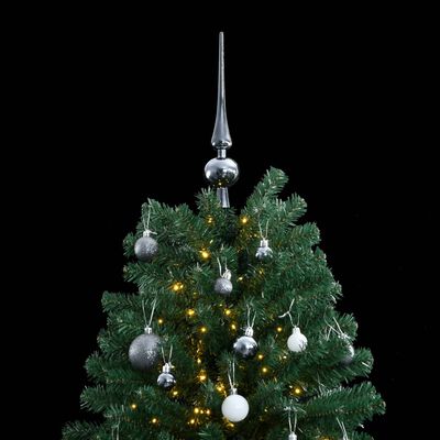 vidaXL Künstlicher Weihnachtsbaum Klappbar 300 LEDs & Kugeln 210 cm