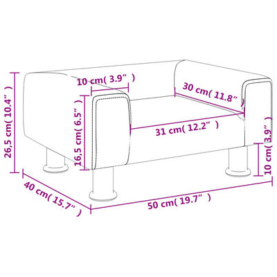 vidaXL Kindersofa Braun 50x40x26,5 cm Samt