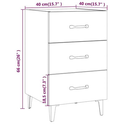 vidaXL Nachttisch Sonoma-Eiche 40x40x66 cm Holzwerkstoff