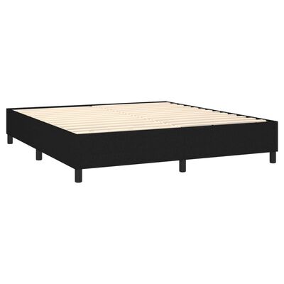 vidaXL Boxspringbett mit Matratze & LED Schwarz 180x200 cm Stoff