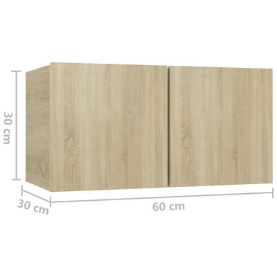 vidaXL 7-tlg. TV-Schrank-Set Sonoma-Eiche Holzwerkstoff