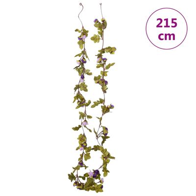 vidaXL Weihnachtskränze Blumen 6 Stk. Helllila 215 cm