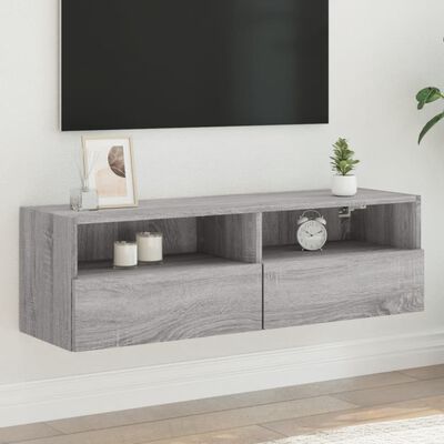 vidaXL TV-Wandschrank Grau Sonoma 100x30x30 cm Holzwerkstoff