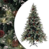 vidaXL Weihnachtsbaum mit Beleuchtung und Kiefernzapfen 120 cm PVC&PE