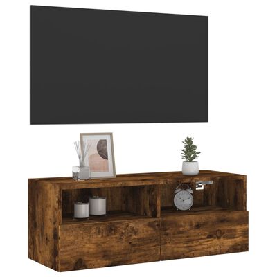 vidaXL TV-Wandschrank Räuchereiche 80x30x30 cm Holzwerkstoff