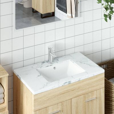 vidaXL Waschbecken Weiß 52x38,5x19,5 cm Rechteckig Keramik