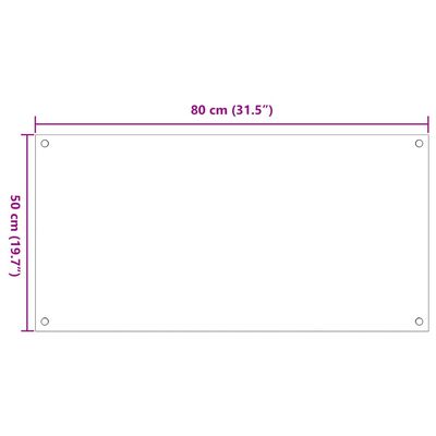 vidaXL Küchenrückwände 2 Stk. Transparent 80x50 cm Hartglas