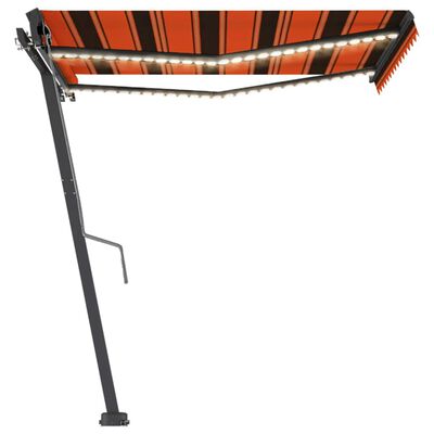 vidaXL Automatische Markise mit LED Windsensor 350x250 cm Orange/Braun