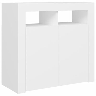 vidaXL Sideboard mit LED-Leuchten Weiß 80x35x75 cm