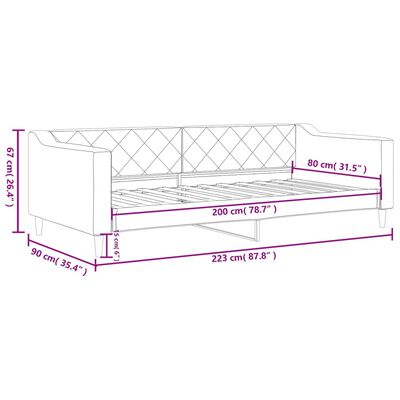 vidaXL Tagesbett Hellgrau 80x200 cm Stoff