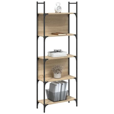 vidaXL Bücherregal 5 Böden Sonoma-Eiche 60,5x24x166,5 cm Holzwerkstoff