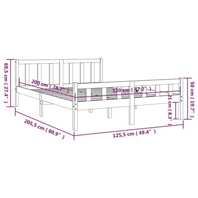 vidaXL Massivholzbett ohne Matratze 120x200 cm