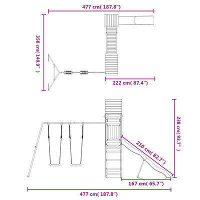 vidaXL Spielturm Imprägniertes Kiefernholz