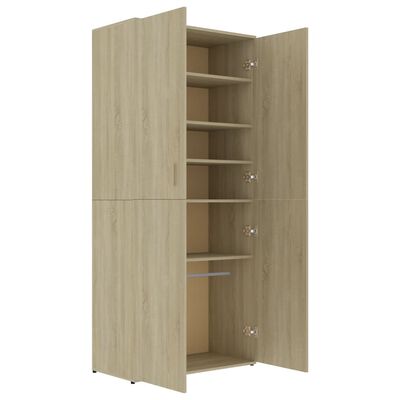 vidaXL Schuhschrank Sonoma-Eiche 80x39x178 cm Holzwerkstoff