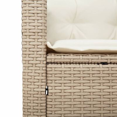 vidaXL 3-tlg. Bistro-Set mit Kissen Beige Poly Rattan Akazienholz