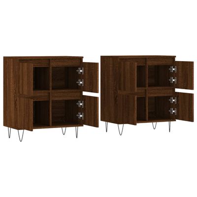 vidaXL Sideboards 2 Stk. Braun Eichen-Optik Holzwerkstoff