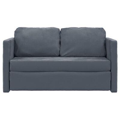 vidaXL Bodensofa mit Schlaffunktion Dunkelgrau 122x204x55 cm Samt