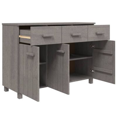 vidaXL Sideboard HAMAR Hellgrau 113x40x80 cm Massivholz Kiefer