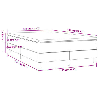 vidaXL Boxspringbett mit Matratze Schwarz 120x190 cm Kunstleder