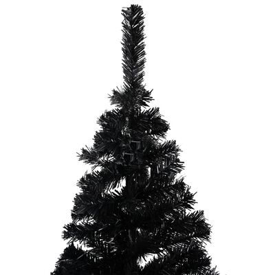 vidaXL Künstlicher Weihnachtsbaum Beleuchtung & Kugeln Schwarz 150 cm