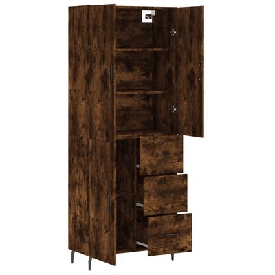 vidaXL Highboard Räuchereiche 69,5x34x180 cm Holzwerkstoff