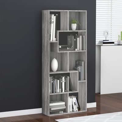 vidaXL Bücherregal Grau Sonoma 67x24x161 cm Holzwerkstoff