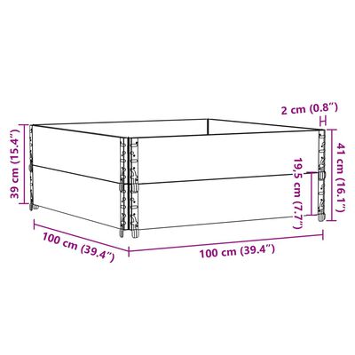 vidaXL Paletten-Aufsatzrahmen 2 Stk. Schwarz 100x100 Massivholz Kiefer