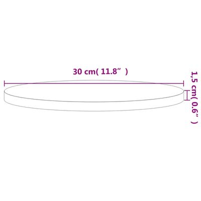 vidaXL Tischplatte Ø30x1,5 cm Rund Massivholz Buche