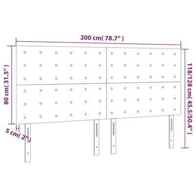 vidaXL Kopfteile 4 Stk. Weiß 100x5x78/88 cm Kunstleder