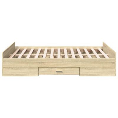 vidaXL Bettgestell mit Schubladen Sonoma-Eiche 120x190cm Holzwerkstoff