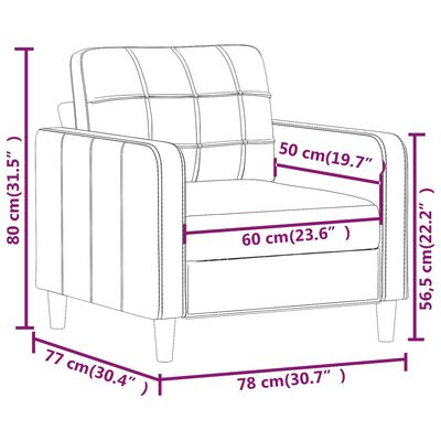 vidaXL Sessel Weinrot 60 cm Kunstleder