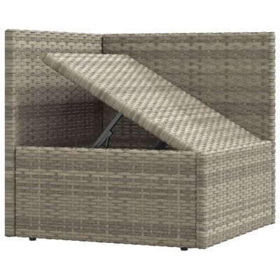 vidaXL 6-tlg. Garten-Lounge-Set mit Kissen Grau Poly Rattan