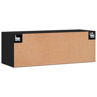 vidaXL Wandschrank Schwarz 100x36,5x35 cm Holzwerkstoff