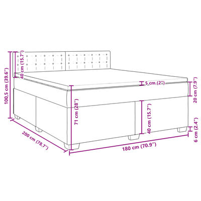 vidaXL Boxspringbett mit Matratze Schwarz 180x200 cm Kunstleder