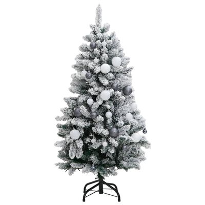 vidaXL Künstlicher Weihnachtsbaum Klappbar 150 LEDs & Kugeln 150 cm