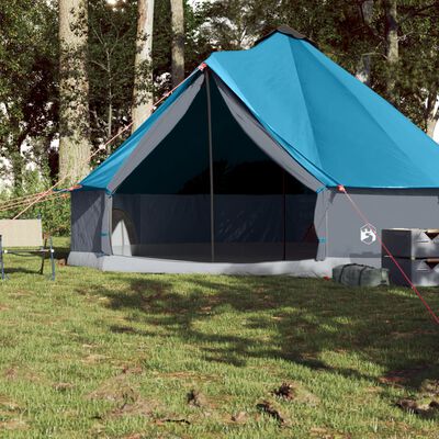 vidaXL Tipi-Familienzelt 8 Personen Blau Wasserdicht