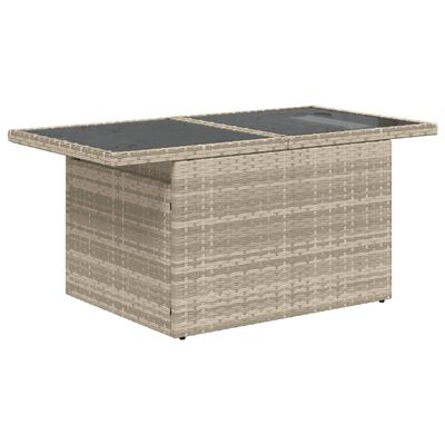 vidaXL 6-tlg. Garten-Sofagarnitur mit Kissen Hellgrau Poly Rattan