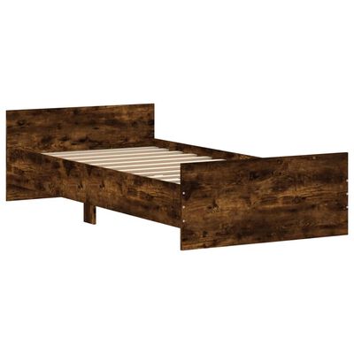 vidaXL Bettgestell ohne Matratze Räuchereiche 100x200 cm Holzwerkstoff